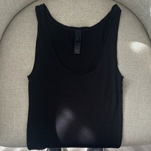 SKIMS cotton Black Ribbed Tank Top